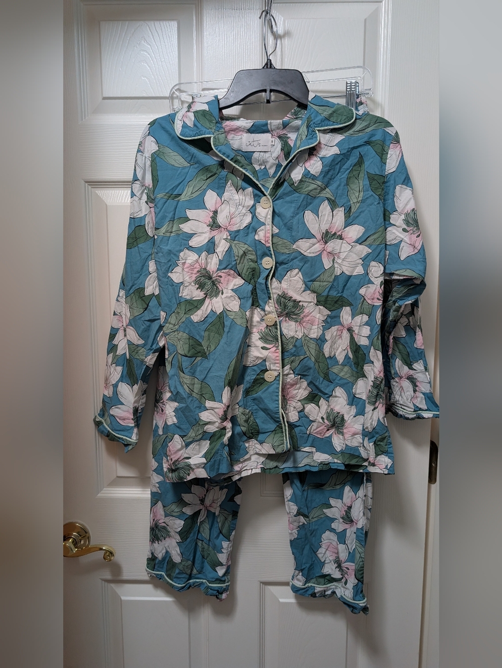 The Cat's Pajamas - Magnolia Nights Luxe Pima Cotton Pajama Set Size Small S
